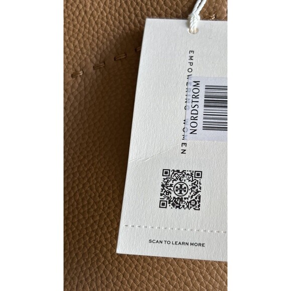 Tory Burch McGraw Tiramisu Tan Leather Bucket Tote/Shoulder Bag Authentic New - Picture 5 of 7